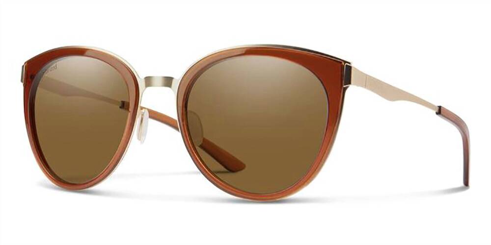 NEW SMITH men's somerset polarized sunglasses in amber carbonic brown